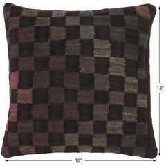 handmade Traditional Pillow Black Green Hand-Woven SQUARE 100% WOOL Hand woven turkish pillow2' x 2'