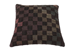 handmade Traditional Pillow Black Green Hand-Woven SQUARE 100% WOOL Hand woven turkish pillow2' x 2'