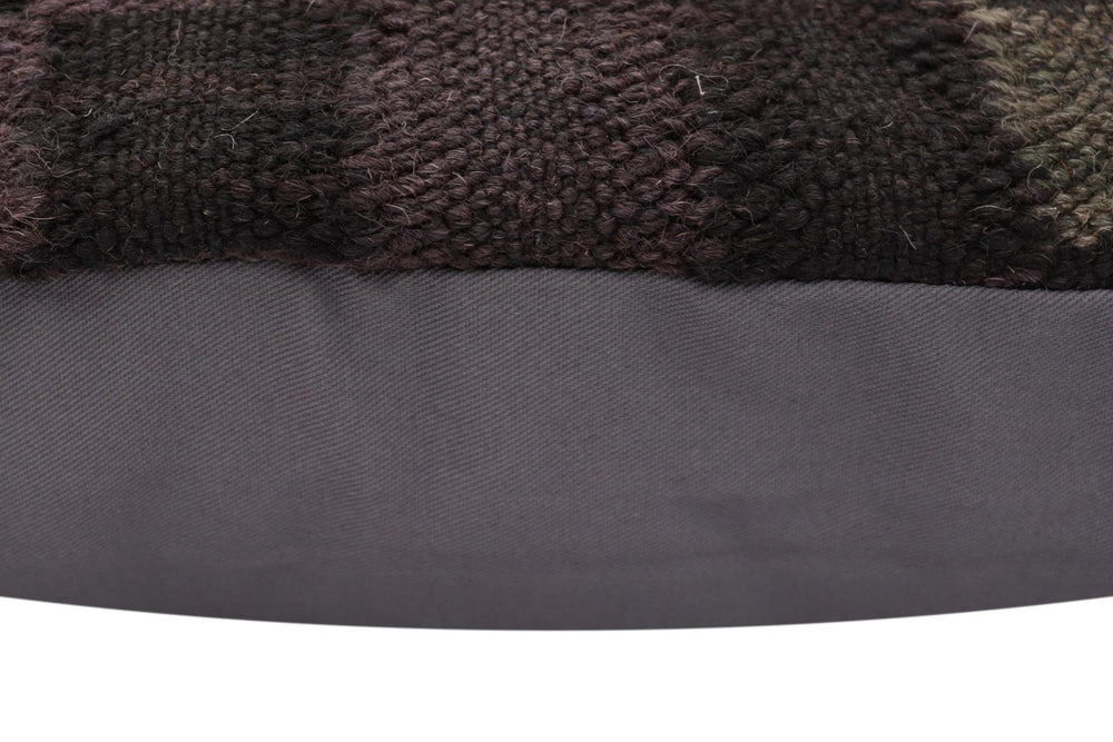 handmade Traditional Pillow Black Green Hand-Woven SQUARE 100% WOOL Hand woven turkish pillow2' x 2'