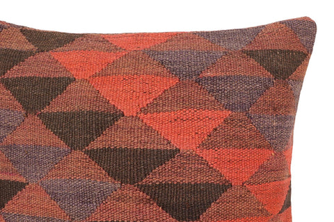 handmade Traditional Pillow Red Brown Hand-Woven SQUARE 100% WOOL Hand woven turkish pillow2 x 2