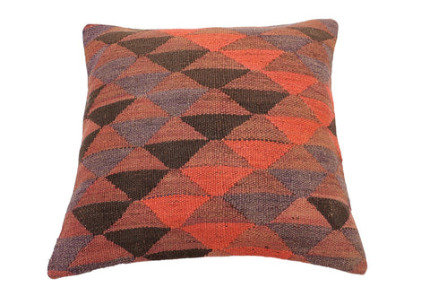 handmade Traditional Pillow Red Brown Hand-Woven SQUARE 100% WOOL Hand woven turkish pillow2 x 2