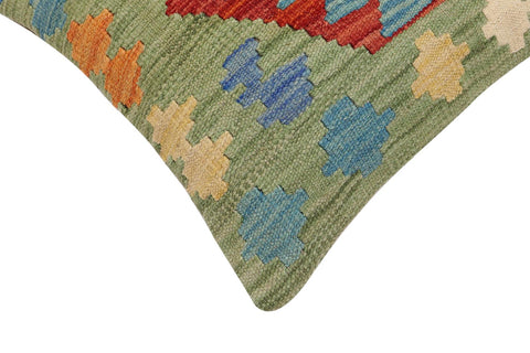 handmade Traditional Pillow Green Red Hand-Woven SQUARE 100% WOOL Hand woven turkish pillow2 x 2