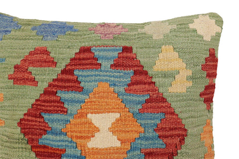 handmade Traditional Pillow Green Red Hand-Woven SQUARE 100% WOOL Hand woven turkish pillow2 x 2