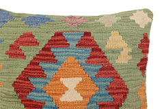 handmade Traditional Pillow Green Red Hand-Woven SQUARE 100% WOOL Hand woven turkish pillow2' x 2'