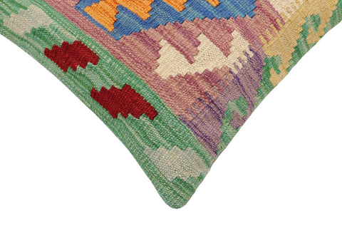 handmade Traditional Pillow Rust Blue Hand-Woven SQUARE 100% WOOL Hand woven turkish pillow2 x 2