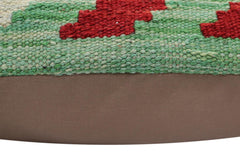 handmade Traditional Pillow Rust Blue Hand-Woven SQUARE 100% WOOL Hand woven turkish pillow2' x 2'