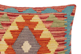 handmade Traditional Pillow Red Rust Hand-Woven SQUARE 100% WOOL  Hand woven turkish pillow  2 x 2