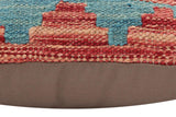 handmade Traditional Pillow Red Rust Hand-Woven SQUARE 100% WOOL  Hand woven turkish pillow  2 x 2