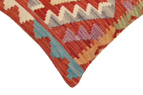 handmade Traditional Pillow Rust Blue Hand-Woven SQUARE 100% WOOL Hand woven turkish pillow2 x 2