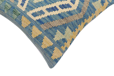 handmade Traditional Pillow Blue Gray Hand-Woven SQUARE 100% WOOL Hand woven turkish pillow2 x 2