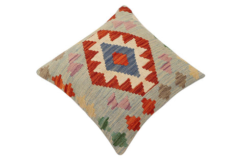 handmade Traditional Pillow Blue Rust Hand-Woven SQUARE 100% WOOL Hand woven turkish pillow2 x 2