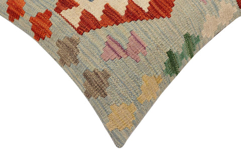 handmade Traditional Pillow Blue Rust Hand-Woven SQUARE 100% WOOL Hand woven turkish pillow2 x 2