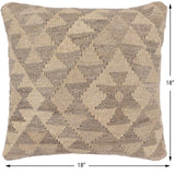 handmade Traditional Pillow Beige Tan Hand-Woven SQUARE 100% WOOL Hand woven turkish pillow2' x 2'