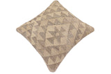 handmade Traditional Pillow Beige Tan Hand-Woven SQUARE 100% WOOL Hand woven turkish pillow2' x 2'