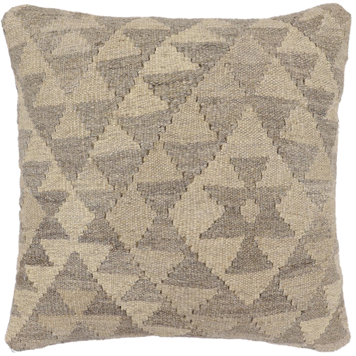 handmade Traditional Pillow Beige Tan Hand-Woven SQUARE 100% WOOL Hand woven turkish pillow2 x 2