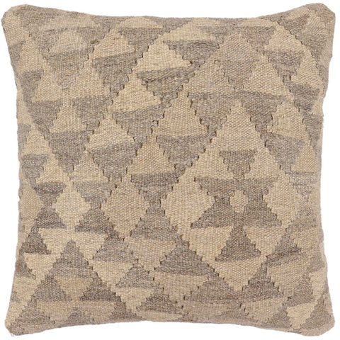 handmade Traditional Pillow Beige Tan Hand-Woven SQUARE 100% WOOL Hand woven turkish pillow2 x 2