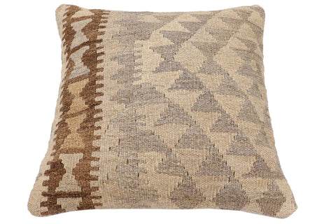 handmade Traditional Pillow Beige Tan Hand-Woven SQUARE 100% WOOL Hand woven turkish pillow2 x 2