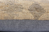 handmade Traditional Pillow Beige Tan Hand-Woven SQUARE 100% WOOL Hand woven turkish pillow2' x 2'