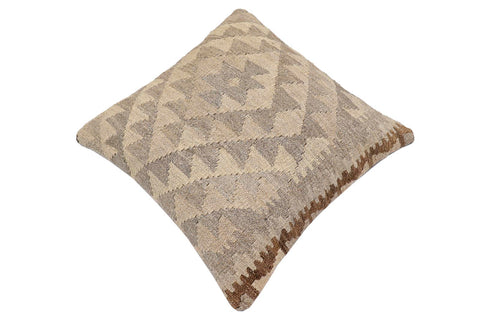 handmade Traditional Pillow Beige Gray Hand-Woven SQUARE 100% WOOL Hand woven turkish pillow2 x 2