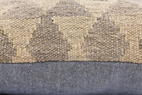 handmade Traditional Pillow Beige Gray Hand-Woven SQUARE 100% WOOL Hand woven turkish pillow2 x 2