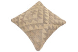 handmade Traditional Pillow Beige Brown Hand-Woven SQUARE 100% WOOL Hand woven turkish pillow2' x 2'