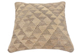 handmade Traditional Pillow Beige Brown Hand-Woven SQUARE 100% WOOL Hand woven turkish pillow2' x 2'