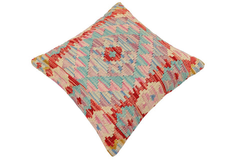 handmade Traditional Pillow Blue Red Hand-Woven SQUARE 100% WOOL Hand woven turkish pillow2 x 2