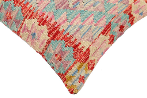 handmade Traditional Pillow Blue Red Hand-Woven SQUARE 100% WOOL Hand woven turkish pillow2 x 2