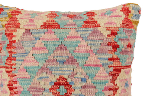 handmade Traditional Pillow Blue Red Hand-Woven SQUARE 100% WOOL Hand woven turkish pillow2 x 2