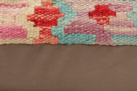 handmade Traditional Pillow Blue Red Hand-Woven SQUARE 100% WOOL Hand woven turkish pillow2 x 2