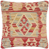 handmade Traditional Pillow Red Blue Hand-Woven SQUARE 100% WOOL Hand woven turkish pillow2' x 2'