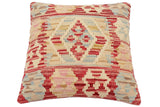 handmade Traditional Pillow Red Blue Hand-Woven SQUARE 100% WOOL Hand woven turkish pillow2' x 2'