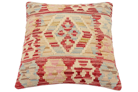 handmade Traditional Pillow Red Blue Hand-Woven SQUARE 100% WOOL Hand woven turkish pillow2 x 2