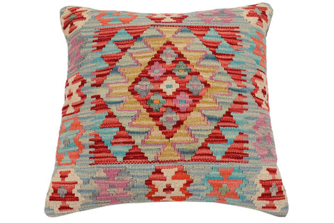 handmade Traditional Pillow Red Blue Hand-Woven SQUARE 100% WOOL Hand woven turkish pillow2 x 2