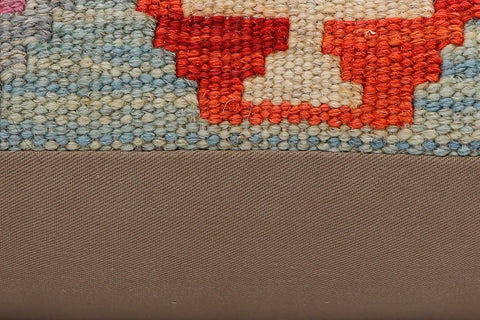 handmade Traditional Pillow Red Blue Hand-Woven SQUARE 100% WOOL Hand woven turkish pillow2 x 2