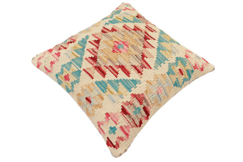 handmade Traditional Pillow Beige Red Hand-Woven SQUARE 100% WOOL Hand woven turkish pillow2 x 2