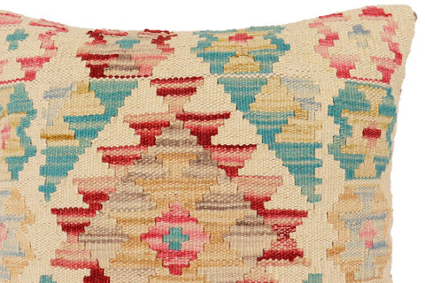 handmade Traditional Pillow Beige Red Hand-Woven SQUARE 100% WOOL Hand woven turkish pillow2 x 2