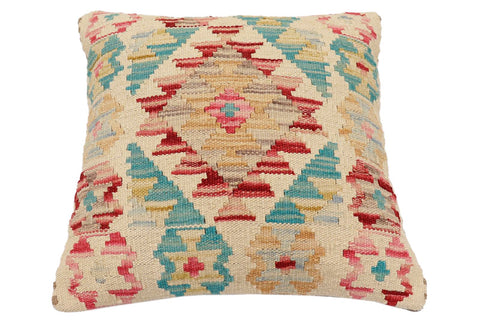 handmade Traditional Pillow Beige Red Hand-Woven SQUARE 100% WOOL Hand woven turkish pillow2 x 2