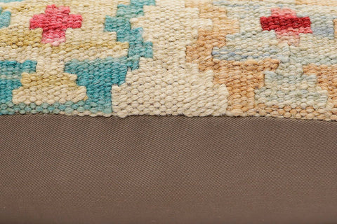 handmade Traditional Pillow Beige Red Hand-Woven SQUARE 100% WOOL Hand woven turkish pillow2 x 2