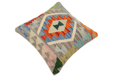 handmade Traditional Pillow Rust Gray Hand-Woven SQUARE 100% WOOL Hand woven turkish pillow2' x 2'
