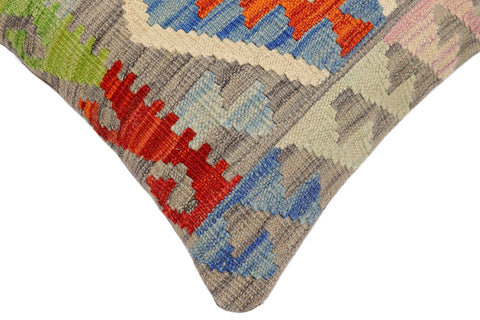 handmade Traditional Pillow Rust Gray Hand-Woven SQUARE 100% WOOL Hand woven turkish pillow2 x 2