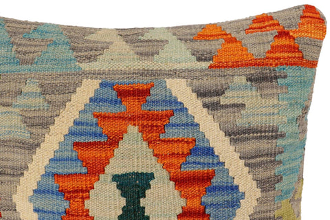 handmade Traditional Pillow Rust Gray Hand-Woven SQUARE 100% WOOL Hand woven turkish pillow2 x 2