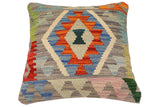 handmade Traditional Pillow Rust Gray Hand-Woven SQUARE 100% WOOL Hand woven turkish pillow2' x 2'
