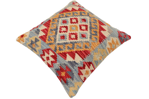handmade Traditional Pillow Blue Red Hand-Woven SQUARE 100% WOOL Hand woven turkish pillow2 x 2