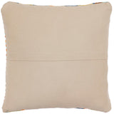 handmade Traditional Pillow Rust Blue Hand-Woven SQUARE 100% WOOL  Hand woven turkish pillow  2 x 2