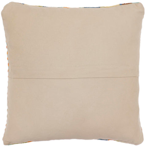 handmade Traditional Pillow Rust Blue Hand-Woven SQUARE 100% WOOL  Hand woven turkish pillow  2 x 2