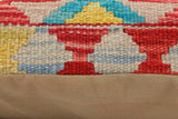 handmade Traditional Pillow Red Blue Hand-Woven SQUARE 100% WOOL  Hand woven turkish pillow  PILLOW