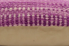 handmade Modern Pillow Purple Beige Hand-Woven SQUARE 100% WOOL  Hand woven turkish pillow  2 x 2