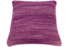 handmade Modern Pillow Purple Beige Hand-Woven SQUARE 100% WOOL  Hand woven turkish pillow  2 x 2