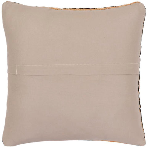 handmade Traditional Pillow Orange Blue Hand-Woven SQUARE 100% WOOL Handmade pillow